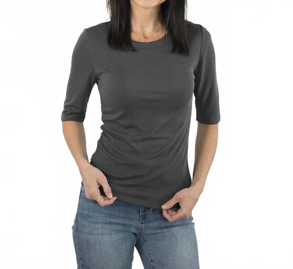 NEW WISHLIST trish ribbed top in charcoal - Picture 1 of 3